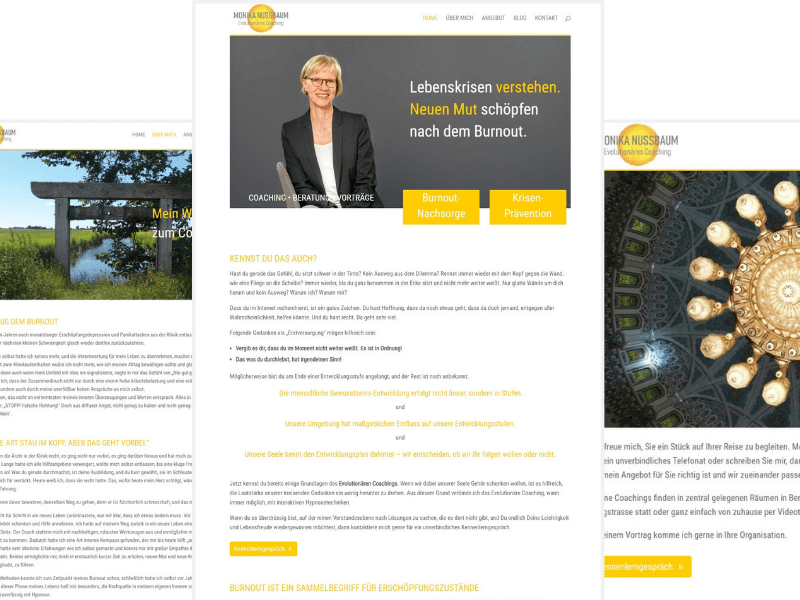 Webseite Monika Nussbaum Theme Divi