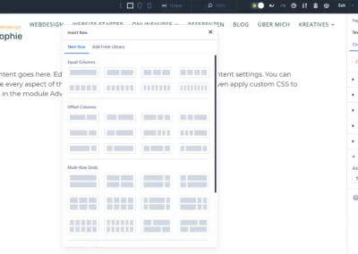 Divi 5 Zeilen Layout